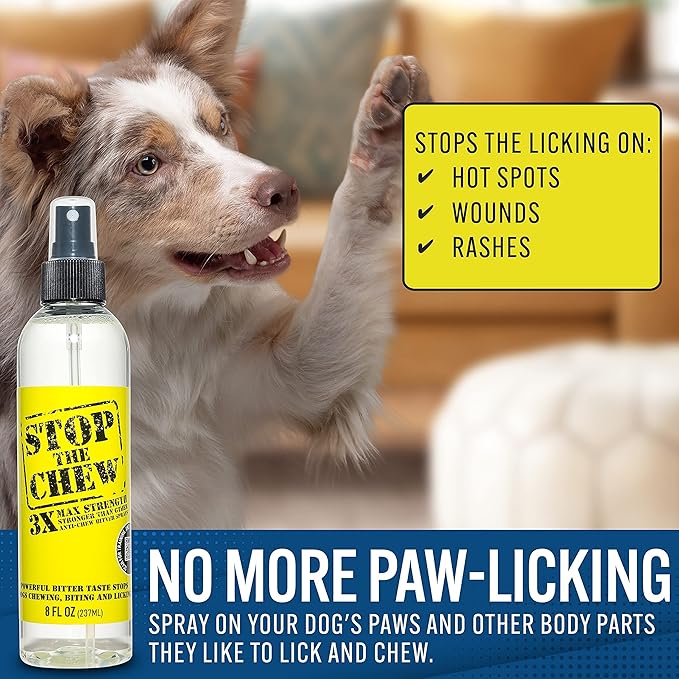 EBPP Stop The Chew 3X Strength Anti Chew Spray for Dogs - No Chew Spray for Puppies - Alcohol Free Dog Deterrent Spray - Bitter Spray for Dogs to Stop Chewing - Powerful No Chew Spray for Dogs - 8oz