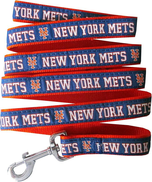MLB PET Leash, Small, New York Mets Dog Leash, Shiny & Colorful Baseball Team Leash for Dogs & Cats Licensed by the MLB