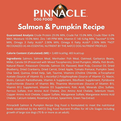 pinnacle pet Salmon & Pumpkin Dry Dog Food 4 lb, Infused with Broth