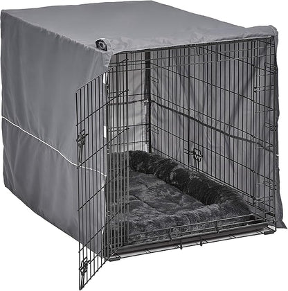 MidWest Homes for Pets Double Door Dog Crate Kit Includes One Two-Door Crate, Matching Gray Bed & Gray Crate Cover, 42-Inch Kit Ideal for Large Dog Breeds
