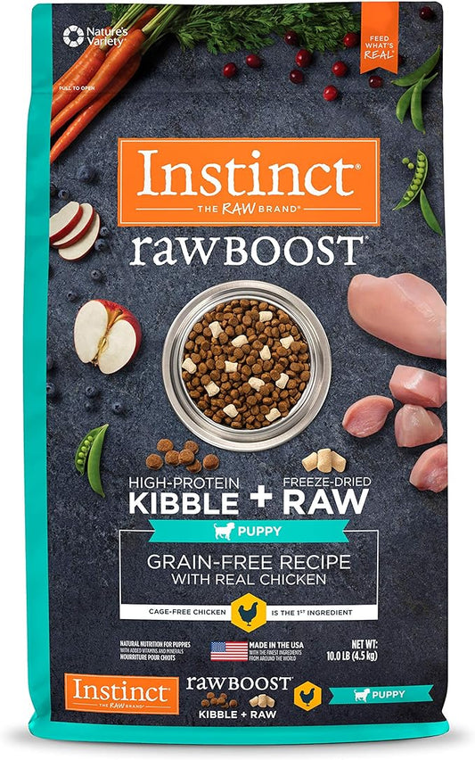 Instinct Raw Boost Puppy Grain Free Recipe with Real Chicken Natural Dry Dog Food, 10 lb. Bag