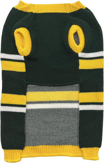 Pets First NFL Green Bay Packers Dog Sweater, Size Small. Warm and Cozy Knit Pet Sweater with NFL Team Logo, Best Puppy Sweater for Large and Small Dogs, Team Color (GBP-4179-SM)