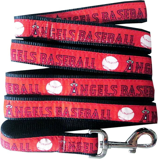 MLB PET Leash, Small, Los Angeles Angels Dog Leash, Baseball Team Leash for Dogs & Cats. A Shiny & Colorful Dog & Cat Leash with Emboridered Team Name/Logo Licensed by the MLB