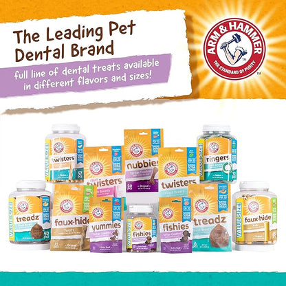 Arm & Hammer for Pets Ringers Dental Treats for Dogs | Dog Dental Chews Fight Bad Breath & Tartar Without Brushing | Fruity Blueberry Flavor in Dog Treat Bag (Pack of 24,120 Count Total)