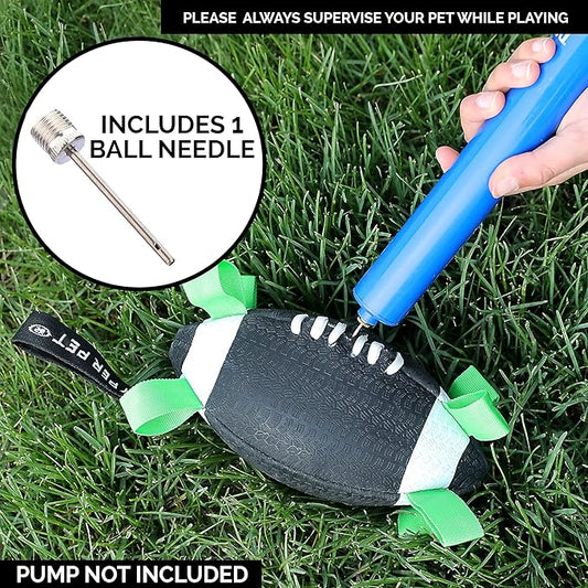 Hyper Pet Grab Tabs Dog Toys - Interactive Dog Toys for Fetch, Tug, Retrieving & Water Play - 5.5" Football, for All Breeds
