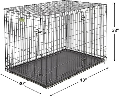 MidWest Homes for Pets iCrate Dog Crate Starter Kit | 48-Inch Dog Crate Kit Ideal for XL Dog Breesd (weighing 90 - 110 Pounds) || Includes Dog Crate, Pet Bed, 2 Dog Bowls & Dog Crate Cover
