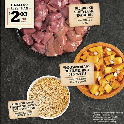 ACANA Wholesome Grains Limited Ingredient Diet Dry Dog Food, Duck & Pumpkin Recipe, Single Protein Duck Dog Food, 22.5lb