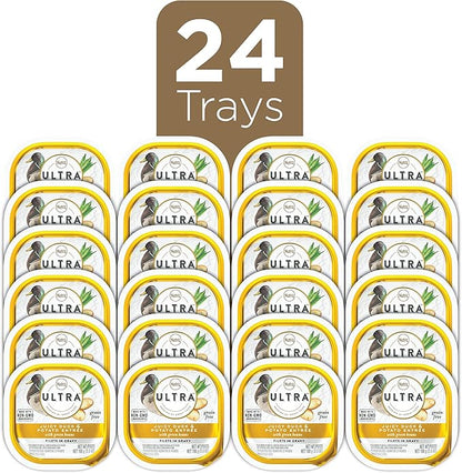 NUTRO ULTRA Grain Free Adult Soft Wet Dog Food Filets in Gravy Juicy Duck & Potato Entrée With Green Beans, 3.5 oz. Trays, Pack of 24