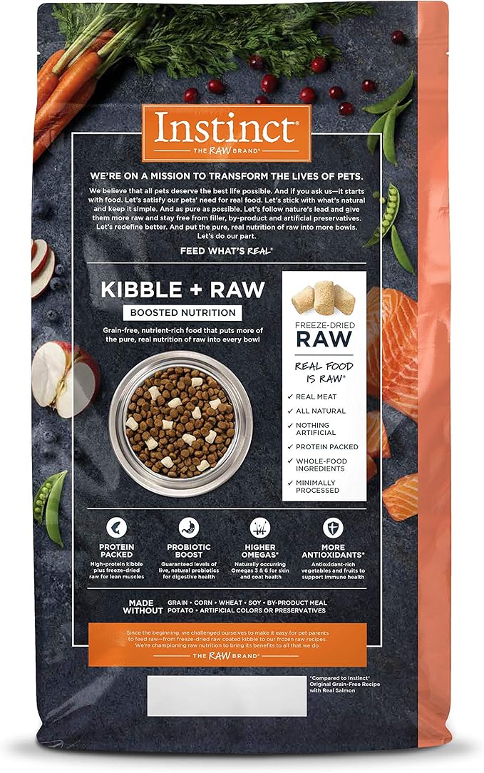 Instinct Raw Boost Grain Free Recipe with Real Salmon Natural Dry Dog Food by Nature's Variety, 4 lb. Bag