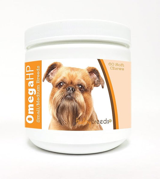 Healthy Breeds Brussels Griffon Omega HP Fatty Acid Skin and Coat Support Soft Chews 60 Count