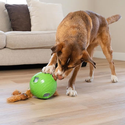 Outward Hound Nina Ottosson Dog Snuffle N' Treat Ball Interactive Treat Ball Dog Puzzle Dog Enrichment Dog Toy, Level 2 Intermediate, Green, Large