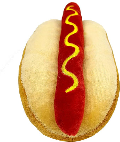Pets First NFL New Orleans Saints HOT Dog Plush Dog & CAT Squeak Toy - Cutest HOT-Dog Snack Plush Toy for Dogs & Cats with Inner Squeaker & Beautiful Football Team Name/Logo 8 x 5 x 3 Inches