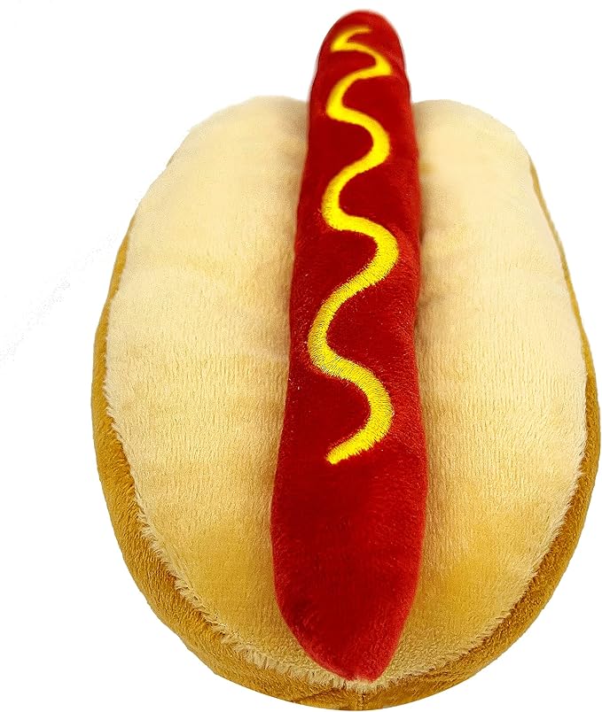 Pets First NFL Green Bay Packers HOT Dog Plush Dog & CAT Squeak Toy - Cutest HOT-Dog Snack Plush Toy for Dogs & Cats with Inner Squeaker & Beautiful Football Team Name/Logo 8 x 5 x 3 Inches