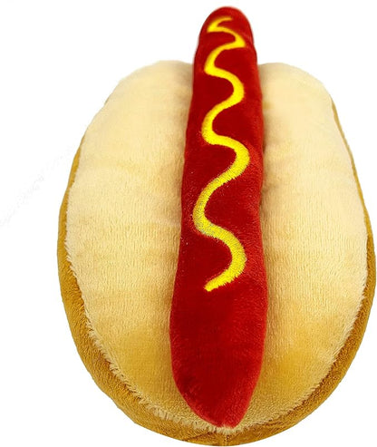Pets First NFL Green Bay Packers HOT Dog Plush Dog & CAT Squeak Toy - Cutest HOT-Dog Snack Plush Toy for Dogs & Cats with Inner Squeaker & Beautiful Football Team Name/Logo 8 x 5 x 3 Inches