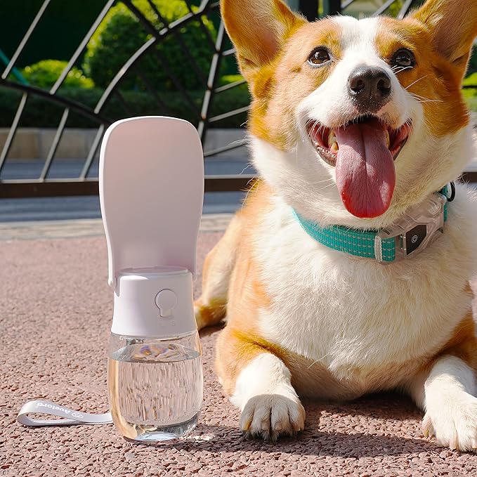 Foldable Dog Water Bottle,Portable Dog Water Dispenser,Outdoor Pet Water Bottle for Dog,Cat,Puppy,Walking,Hiking,Travel.Dishwasher Safe,Puppy Accessories,10oz