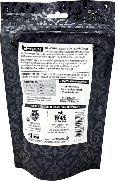 ETTA SAYS! Crunchy Dog Treats Pack of 2 – Duck Chews Dog Treats Made in The USA, Grain-Free Dog Treats