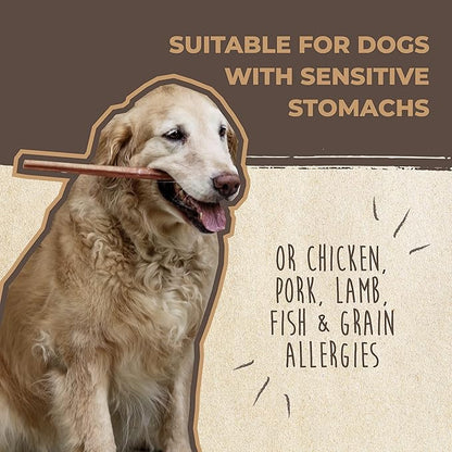 Mighty Paw Naturals Bully Sticks for Dogs - Grass Fed Beef Dog Chews. Dog Bully Sticks for Large Dogs, Medium and Small Breeds. Lower Odor Bully Sticks for Small Dogs. Single Ingredient (12" - 5 Pack)