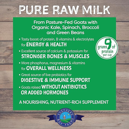 Freeze Dried Raw Goats Milk with Probiotics for Dogs & Cats (Super Greens), Organic USA Veggies & Fruits, High Protein, Digestible Goat Milk Powder, Dog & Cat Food Toppers
