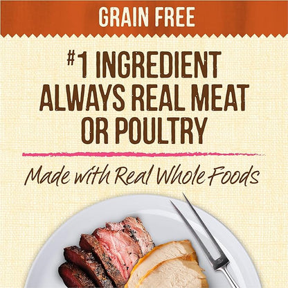 Merrick Lil’ Plates Grain Free Dinner Duos Soft Natural Wet Small Dog Food Variety Pack, Beef and Turkey - (Pack of 1) 2.6 lb. Tubs