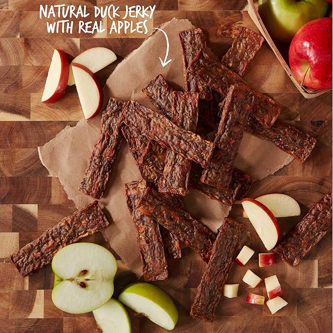 Cloud Star Wag More Bark Less 10 oz Grain Free Jerky Dog Treats with Duck & Apple
