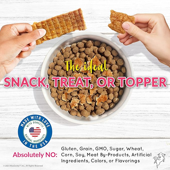 Canine Wellness Jazzy Jerky Treats, Cluck-A-Licious Chicken with Prebiotics for Gut & Immune Health, Omega 3s & 6s for Skin & Coat Health, Made in The USA, 10 oz