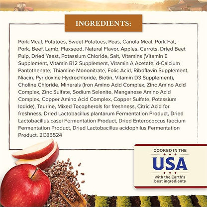 Whole Earth Farms Natural Grain Free Dry Kibble, Wholesome And Healthy Dog Food, Pork, Beef, And Lamb Recipe - 25 LB Bag