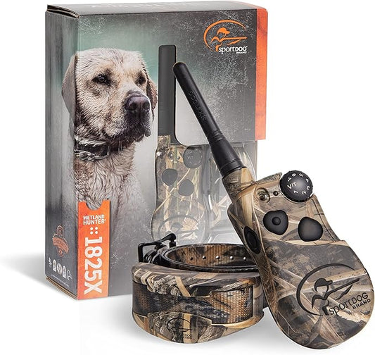 SportDOG Brand WetlandHunter 1825X Camouflage Remote Trainer - Rechargeable Dog Training Collar with Shock, Vibrate, and Tone - 1 Mile Range - SD-1825XCAMO