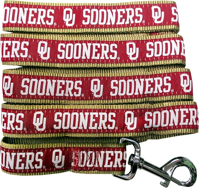 Pets First Collegiate Pet Accessories, Dog Leash, Oklahoma Sooners, Medium