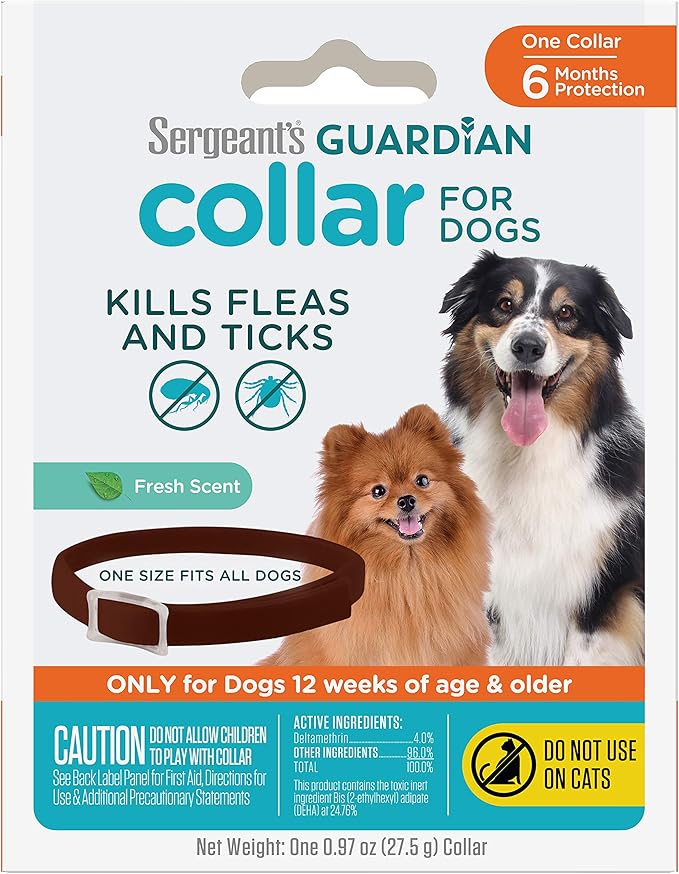 Sergeant's Guardian Flea & Tick Collar for Dogs, 1 Count