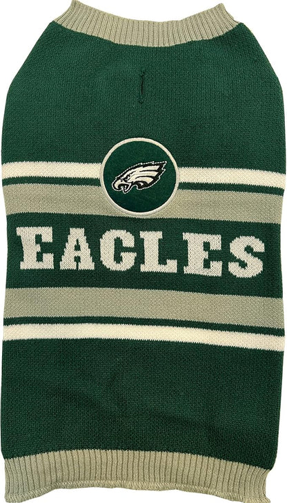 Pets First NFL Philadelphia Eagles Dog Sweater, Size Extra Large. Warm and Cozy Knit Pet Sweater with NFL Team Logo, Best Puppy Sweater for Large and Small Dogs, Team Color (PHL-4179-XL)