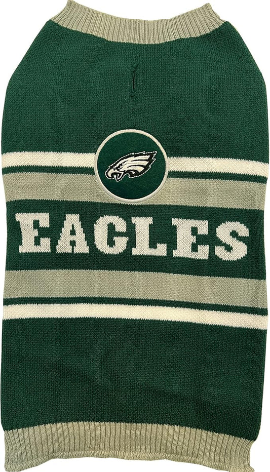 Pets First NFL Philadelphia Eagles Dog Sweater, Size Extra Large. Warm and Cozy Knit Pet Sweater with NFL Team Logo, Best Puppy Sweater for Large and Small Dogs, Team Color (PHL-4179-XL)