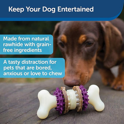 PetSafe Treat Rings - 16 Rings - Size B - Original & Busy Buddy Bristle Bone - Treat-Holding Toy for Dogs - Purple, Large