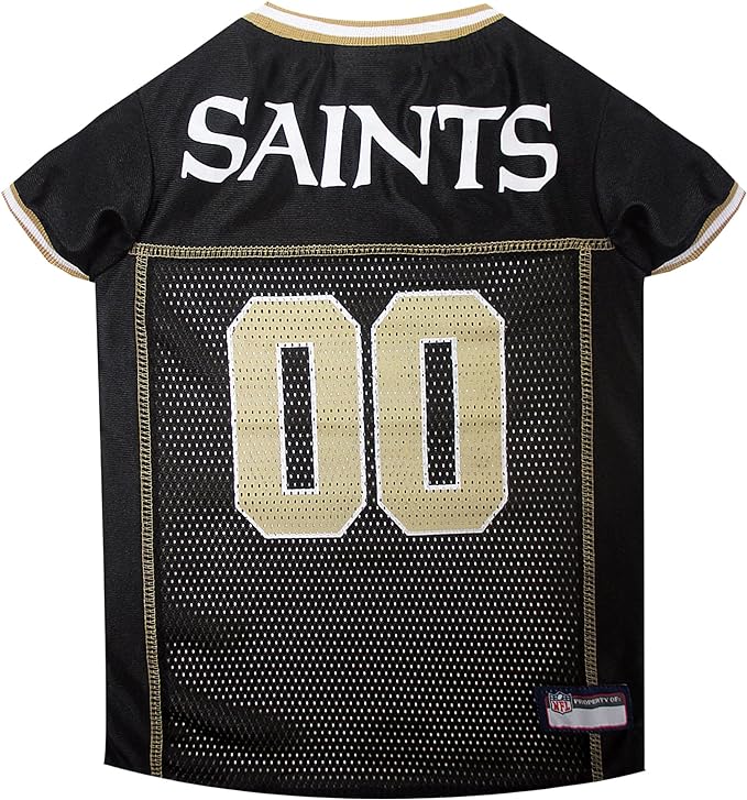 NFL New Orleans Saints Dog Jersey, Size: Large. Best Football Jersey Costume for Dogs & Cats. Licensed Jersey Shirt