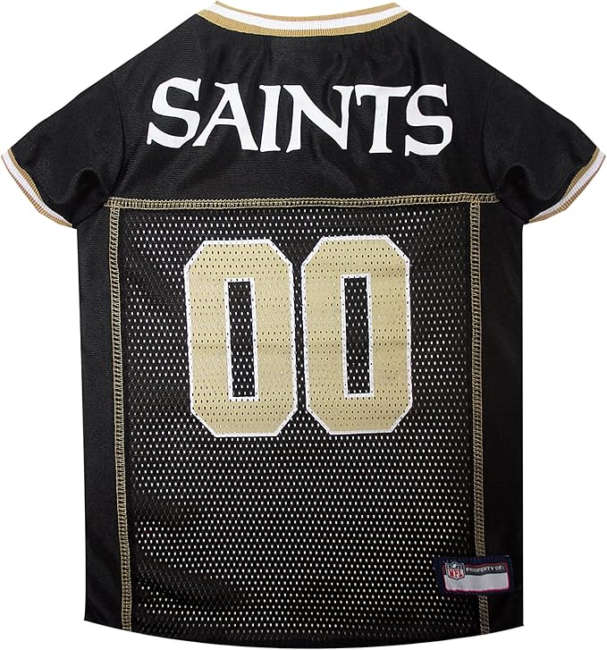 NFL New Orleans Saints Dog Jersey, Size: Medium. Best Football Jersey Costume for Dogs & Cats. Licensed Jersey Shirt