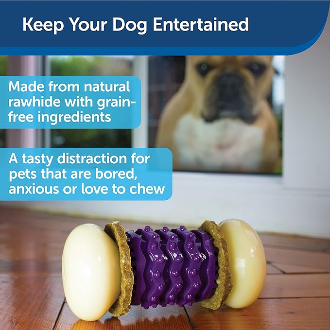 PetSafe Busy Buddy Nobbly Nubbly Treat Holding Dog Toy – Strong Chewers – Challenging - Treat Rings Included - Large