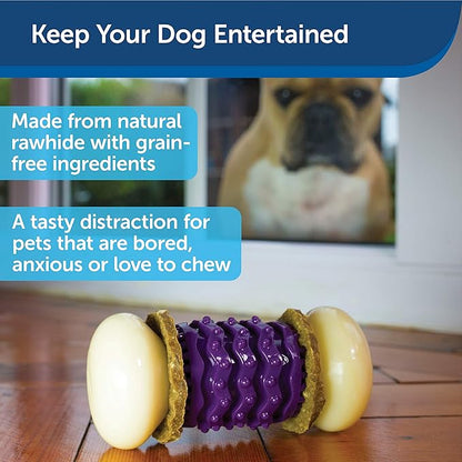PetSafe Busy Buddy Nobbly Nubbly Treat Holding Dog Toy – Strong Chewers – Challenging - Treat Rings Included - Large