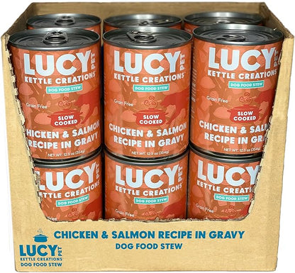Lucy Pet Chicken & Salmon Recipe in Gravy for Dogs 12.5oz (12 Count)