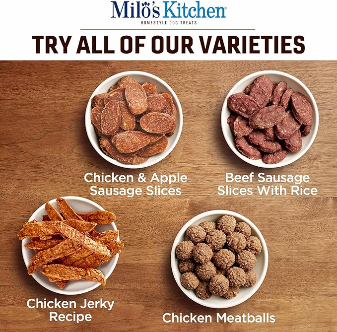 Milo's Kitchen Homestyle Dog Treats, Chicken Meatballs, 18 Ounce, High Protein, No Artifical Flavors