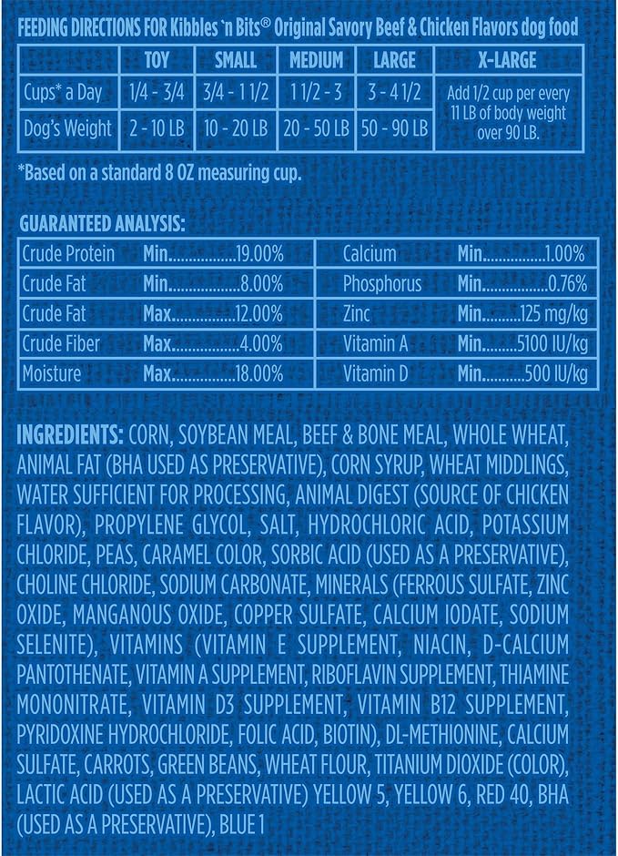 Kibbles 'N Bits Original Savory Beef & Chicken Flavors Dry Dog Food, 16 Pound Bag
