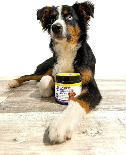 Pet Allergy and Itch Relief, Dog Allergy Chews, Intermittent Itchiness, Pet Probiotic, Seasonal Allergies - Anti Itch Support