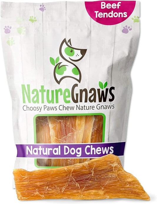 Nature Gnaws Paddywack Tendons for Dogs - Premium Natural Beef Dental Bones - Long Lasting Dog Chew Treats for Medium & Large Dogs - Rawhide Free 5-7 inch