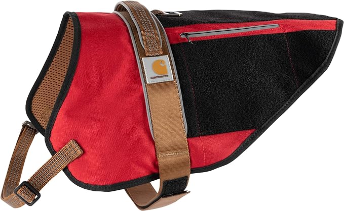 Carhartt Nylon Ripstop Service Dog Harness, High Risk Red/Carhartt Brown, Medium