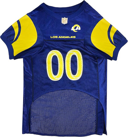 NFL Los Angeles Rams Dog Jersey, Size: Medium. Best Football Jersey Costume for Dogs & Cats. Licensed Jersey Shirt