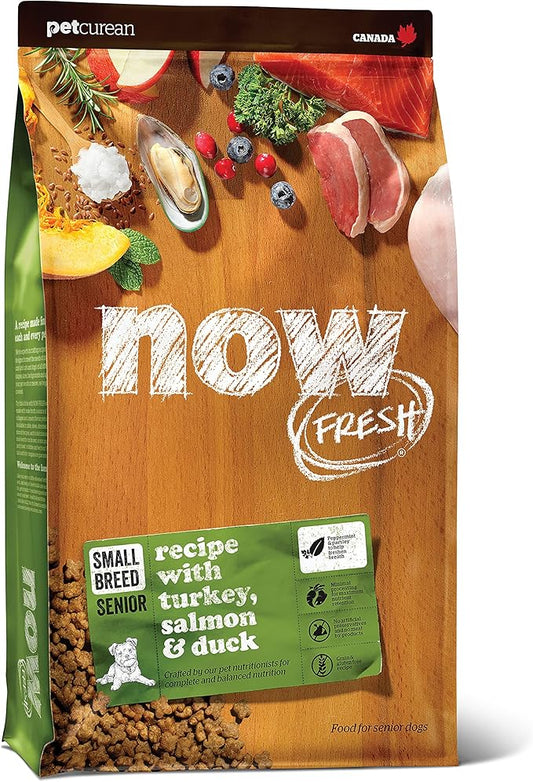 Now Fresh Grain Free Small Breed Dog Food, 12 lb - Dry Dog Food Senior Recipe - Healthy Diet with Probiotics & Real Meat & Fish for Protein