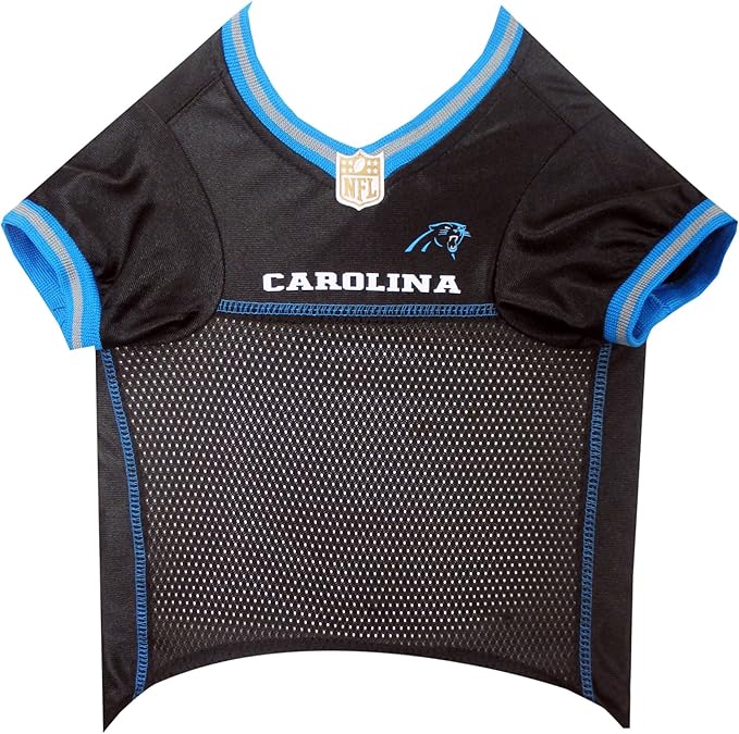 NFL Carolina Panthers Dog Jersey, Size: X-Large. Best Football Jersey Costume for Dogs & Cats. Licensed Jersey Shirt