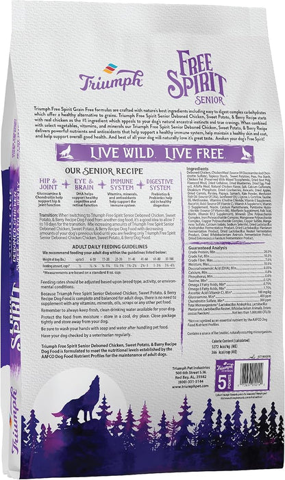 Triumph Free Spirit Deboned Chicken, Carrot, & Cranberry Recipe Dry Dog Food, 13 LB