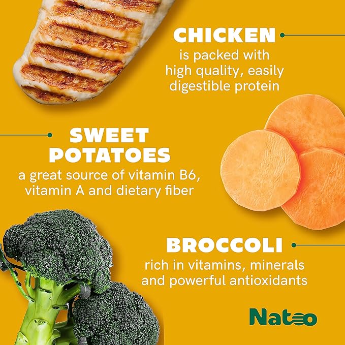 NATOO Dog Food Topper for Picky Eaters & Dog Treat (Chicken, Sweet Potato & Broccoli), Dog Toppers for Dry Food, Wet Meal Toppers for Dogs & Puppies, Limited Ingredient Dog Food, 3 oz (Case of 20)