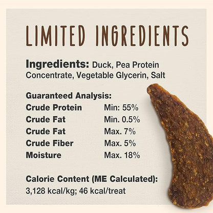 Cadet Gourmet Duck Jerky Dog Treats - Healthy & Natural Duck Dog Training Treats for Small & Large Dogs - Inspected & Tested in USA (14 oz.)