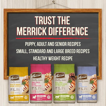 Merrick Healthy Grains Premium Dry Dog Food, Wholesome And Natural Kibble For Healthy Digestion, Puppy Recipe - 4.0 lb. Bag