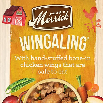 Merrick Grain Free Wet Dog Food, Premium And Wholesome Gluten Free Canned Adult Dog Food, Wingaling Recipe - (Pack of 12) 12.7 oz. Cans